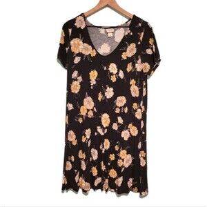 Mossimo Supply Co. Black Floral Mini Dress Size Medium